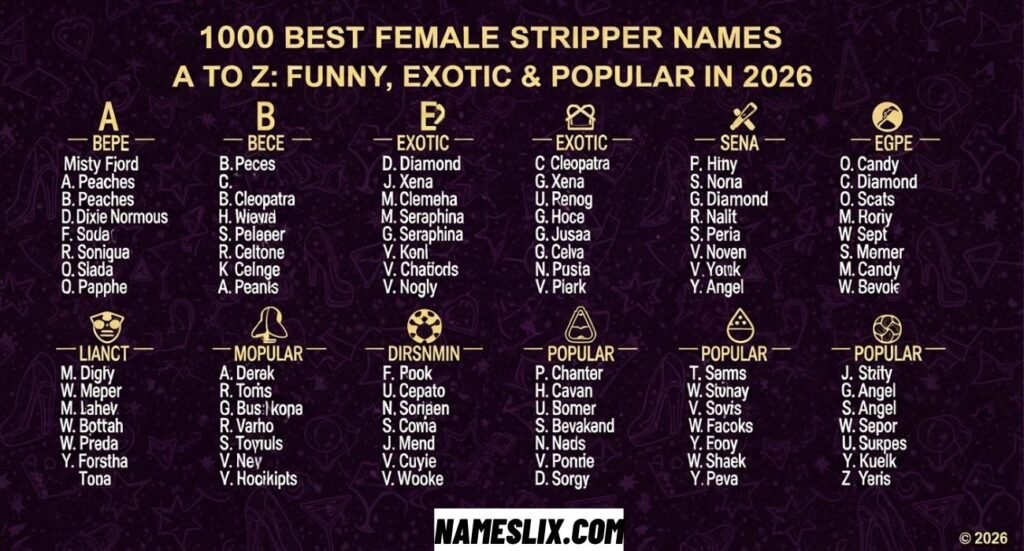 Best Female Stripper Names A to Z