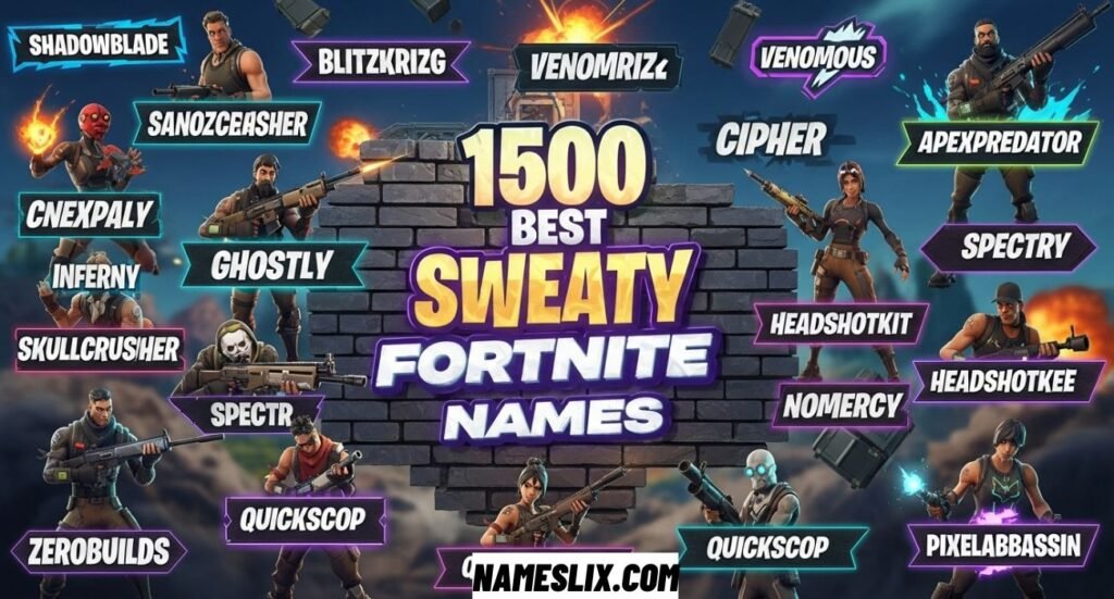 1500 Best Sweaty Fortnite Names Short Unique 1500 Best Sweaty Fortnite Names Short Unique