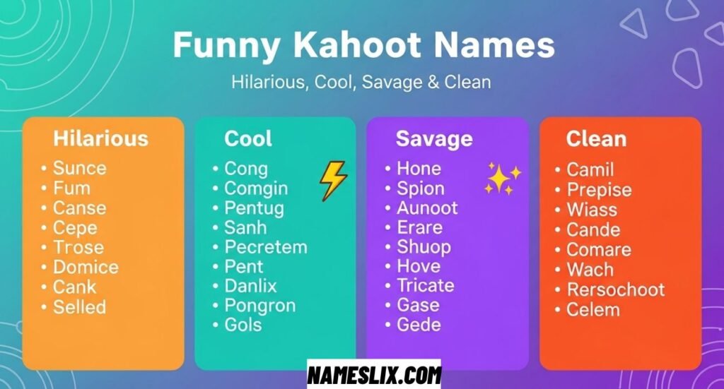 Funny Kahoot Names Hilarious