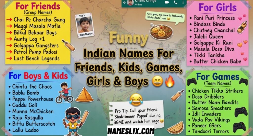 Funny Indian Names For Friends