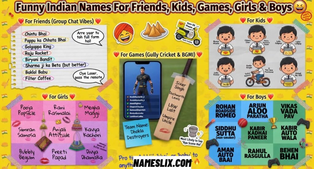 Funny Indian Names For Friends