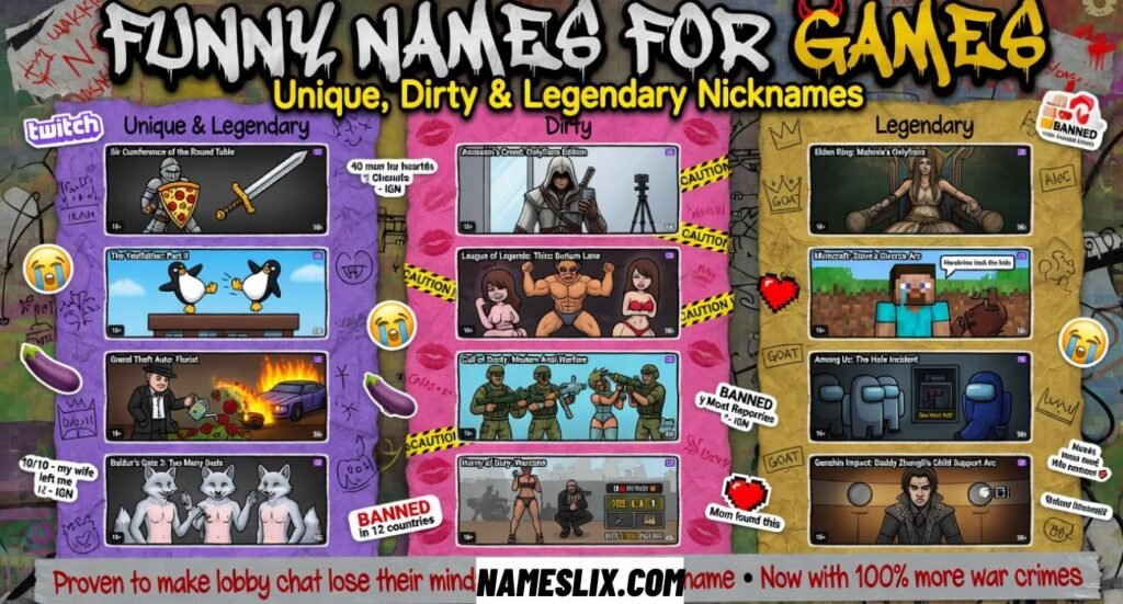 Funny Names For Games
