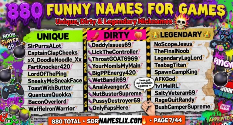 Funny Names For Games