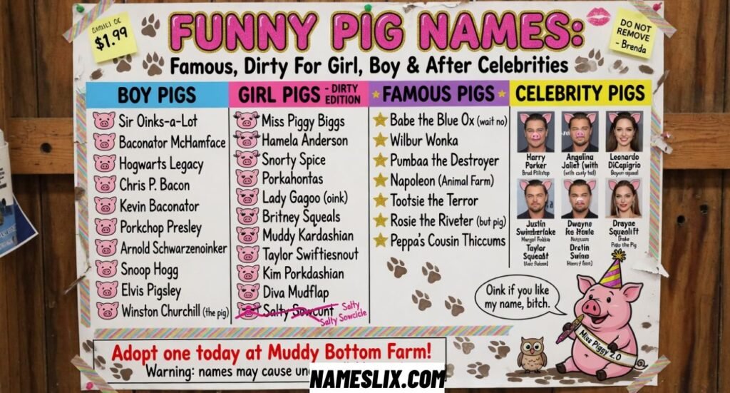 Funny Pig Names