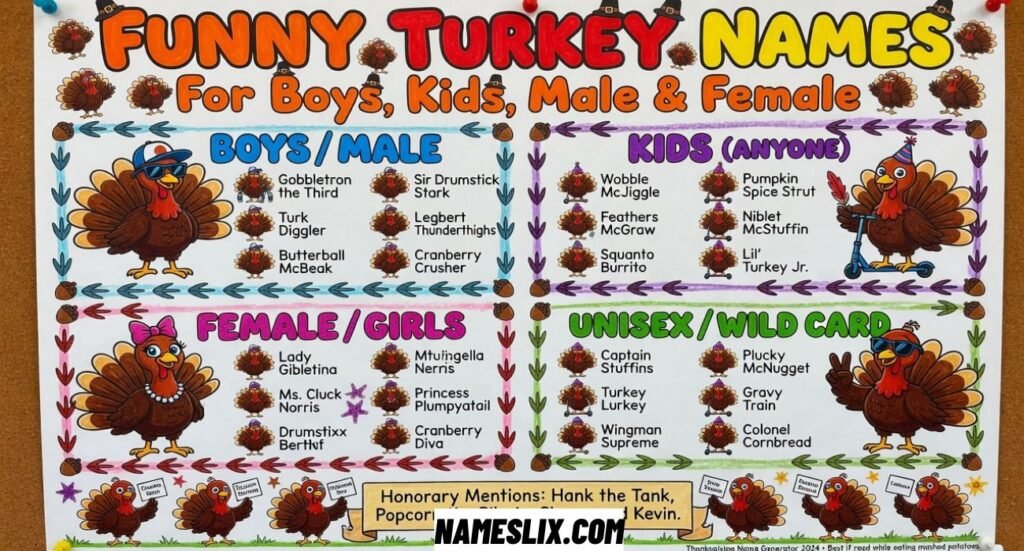 Funny Turkey Names For Boys