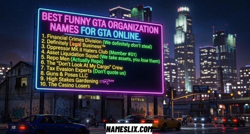 Funny GTA Organization Names