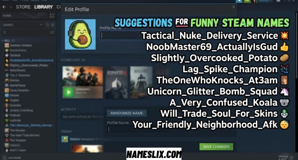 Funny Steam Names